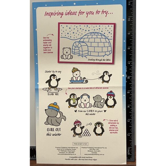 Stamp & Die WINTER WONDERLAND Embossing Folder Set Practical Publishing PENGUIN - Picture 3 of 5